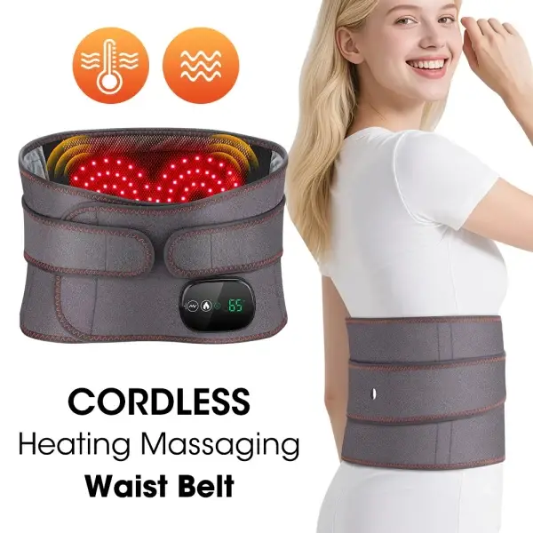 Heating Vibration Massager Belt, Dual Red Light